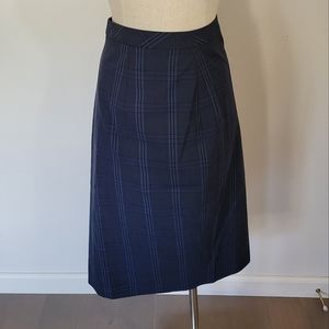 BANANA REPUBLIC Black & Blue Plaid Pencil Skirt